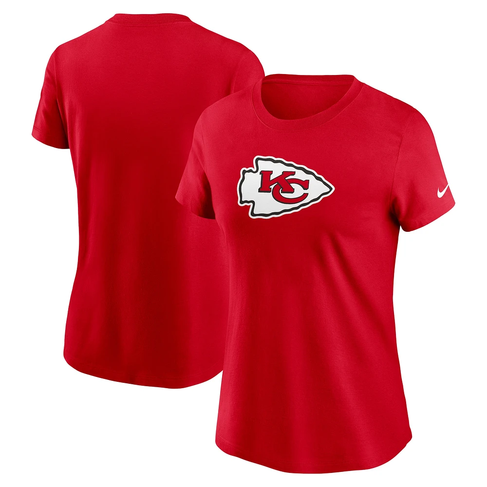 T-shirt Nike rouge avec logo principal des Chiefs de Kansas City pour femme