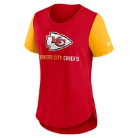 T-shirt Nike rouge Kansas City Chiefs NFL Terrace Performance Swift Tri-Blend pour femme