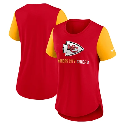 T-shirt Nike rouge Kansas City Chiefs NFL Terrace Performance Swift Tri-Blend pour femme