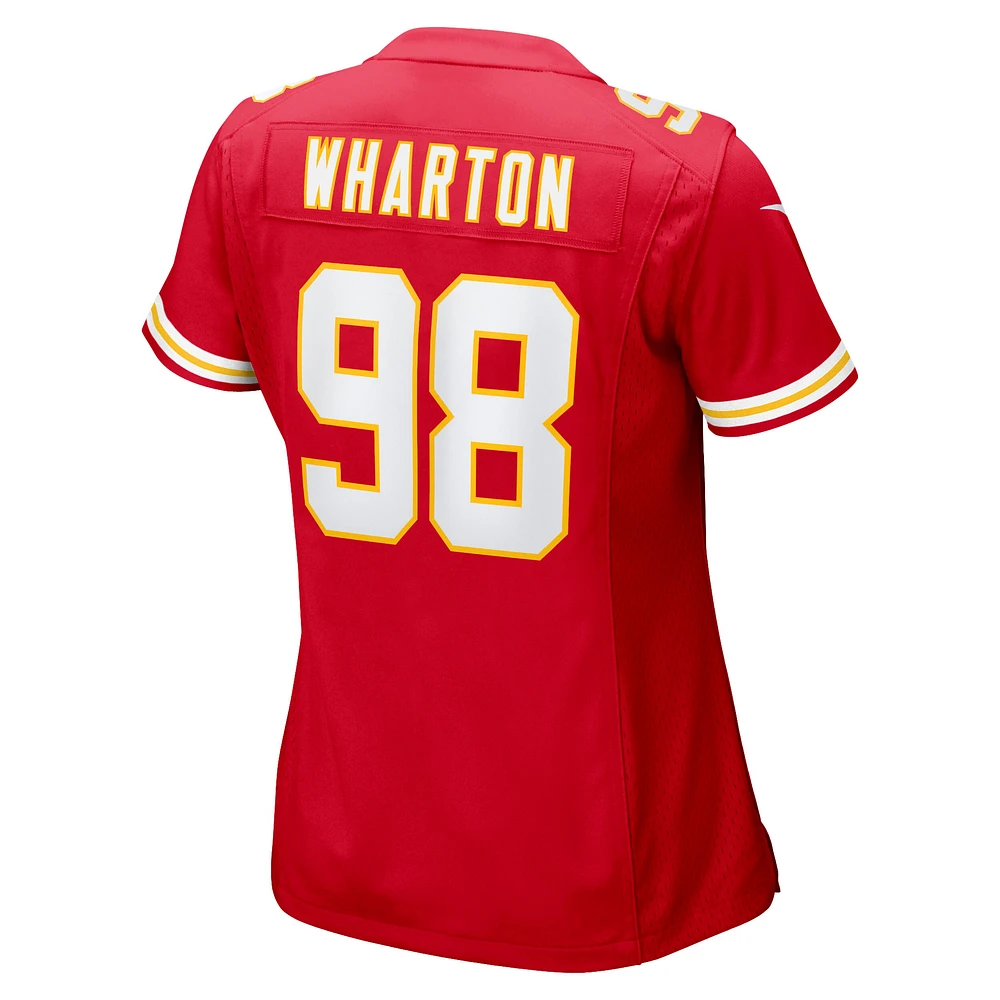 Maillot de match Nike Tershawn Wharton des Chiefs Kansas City pour femme, rouge