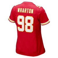 Maillot de match Nike Tershawn Wharton des Chiefs Kansas City pour femme, rouge