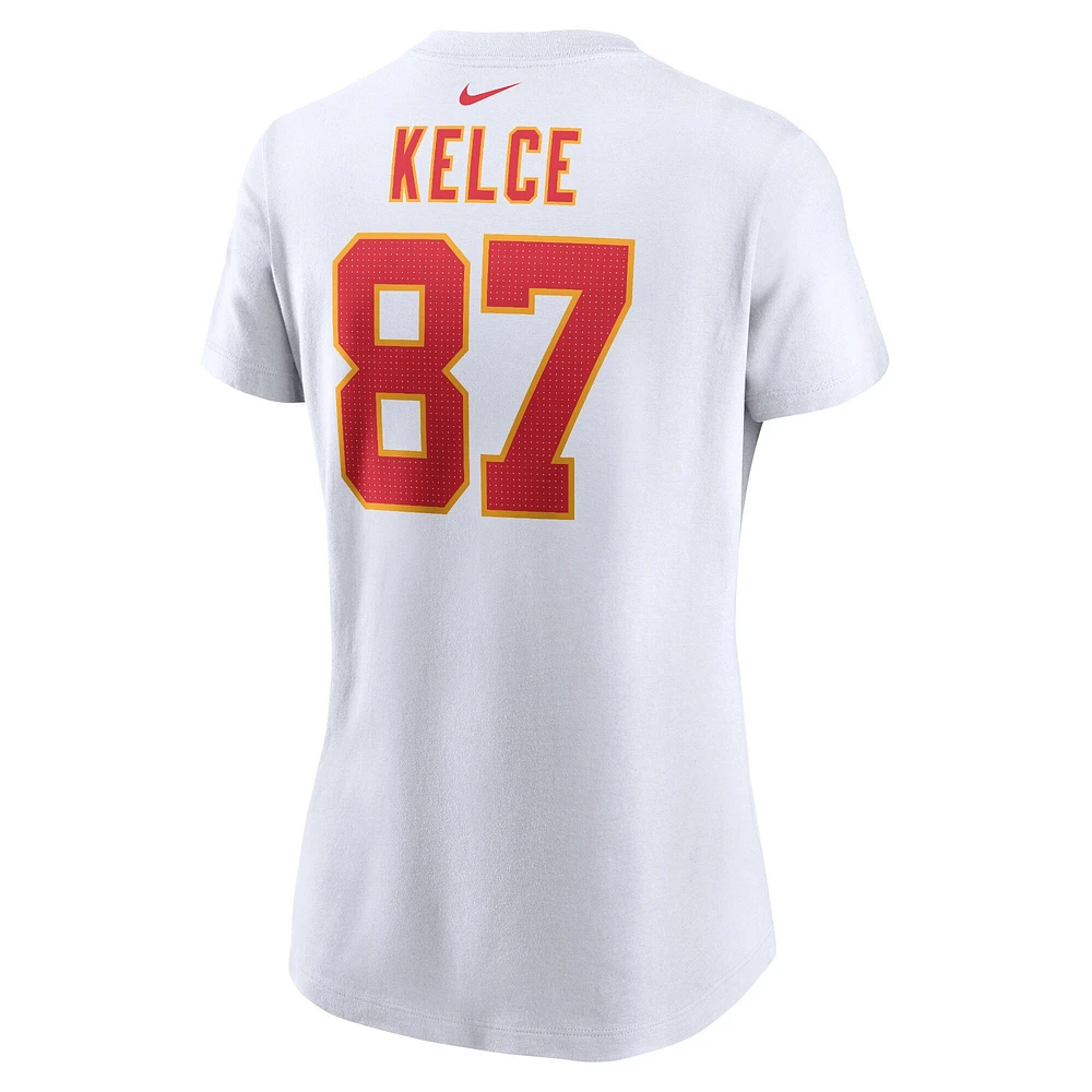 T-shirt Nike Travis Kelce blanc avec nom et numéro de joueur des Chiefs Kansas City pour femme