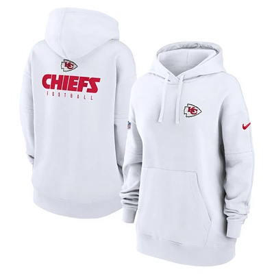 Women's Nike White Kansas City Chiefs 2023 Sideline Club Fleece Pullover Hoodie