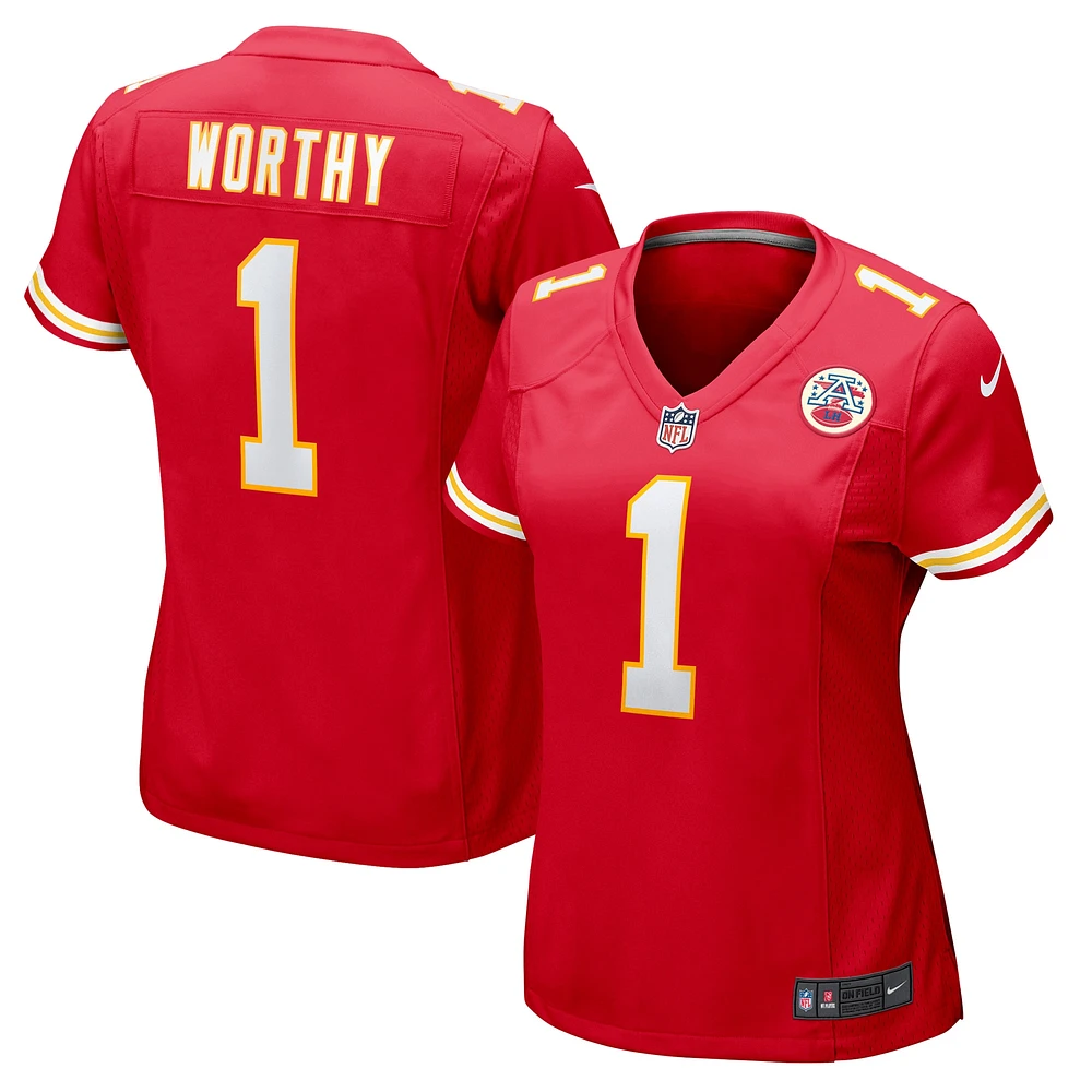 Maillot de match Nike Xavier Worthy rouge Kansas City Chiefs pour femme