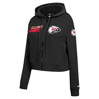 Women's Pro Standard Black Kansas City Chiefs Split Logo Full-Zip Hoodie