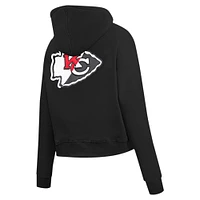 Women's Pro Standard Black Kansas City Chiefs Split Logo Full-Zip Hoodie