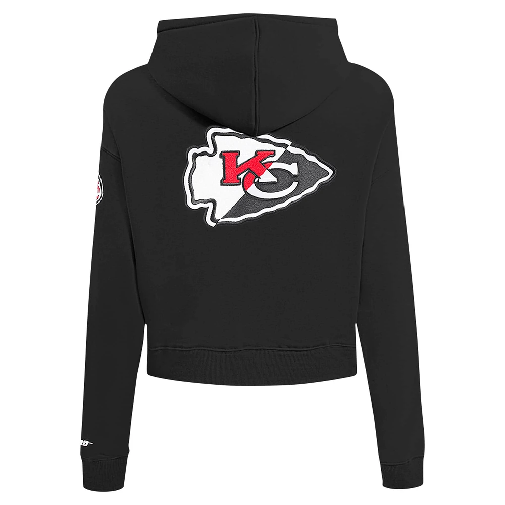 Women's Pro Standard Black Kansas City Chiefs Split Logo Full-Zip Hoodie