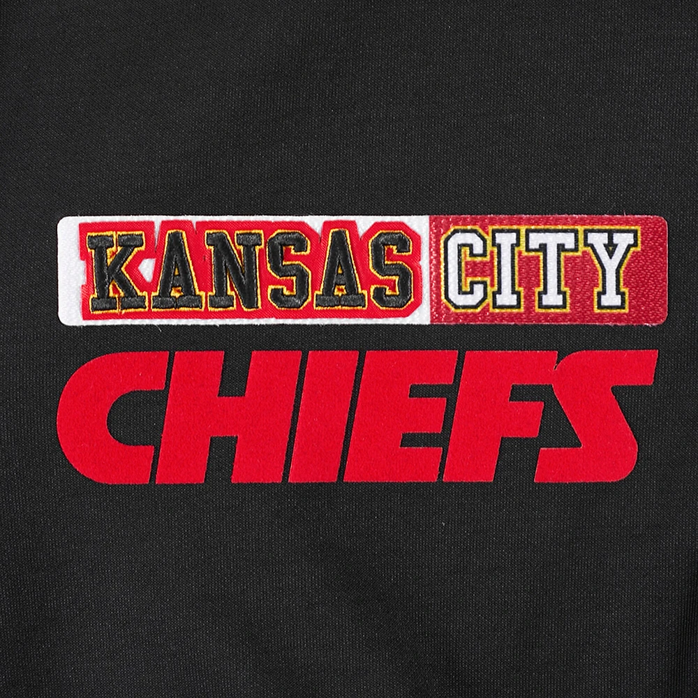 Women's Pro Standard Black Kansas City Chiefs Split Logo Full-Zip Hoodie