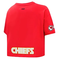 T-shirt court et carré pour femme Pro Standard Travis Kelce avec nom numéro de joueur des Kansas City Chiefs