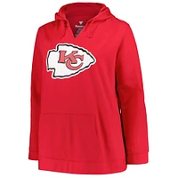 Women's Profile Patrick Mahomes Red Kansas City Chiefs Plus Player Name & Number Pullover Hoodie