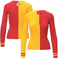Women's STAUD Gold/Red Kansas City Chiefs Cargo Sweater