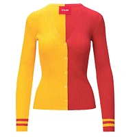 Women's STAUD Gold/Red Kansas City Chiefs Cargo Sweater