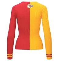 Women's STAUD Gold/Red Kansas City Chiefs Cargo Sweater