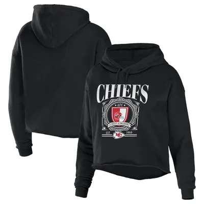 Lids Kansas City Chiefs WEAR by Erin Andrews Women's Plus Modest Cropped  Pullover Hoodie - Black