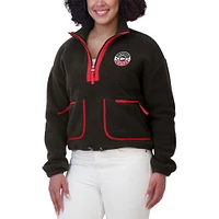 Women's WEAR by Erin Andrews Black Kansas City Chiefs Polar Fleece Half-Zip Jacket