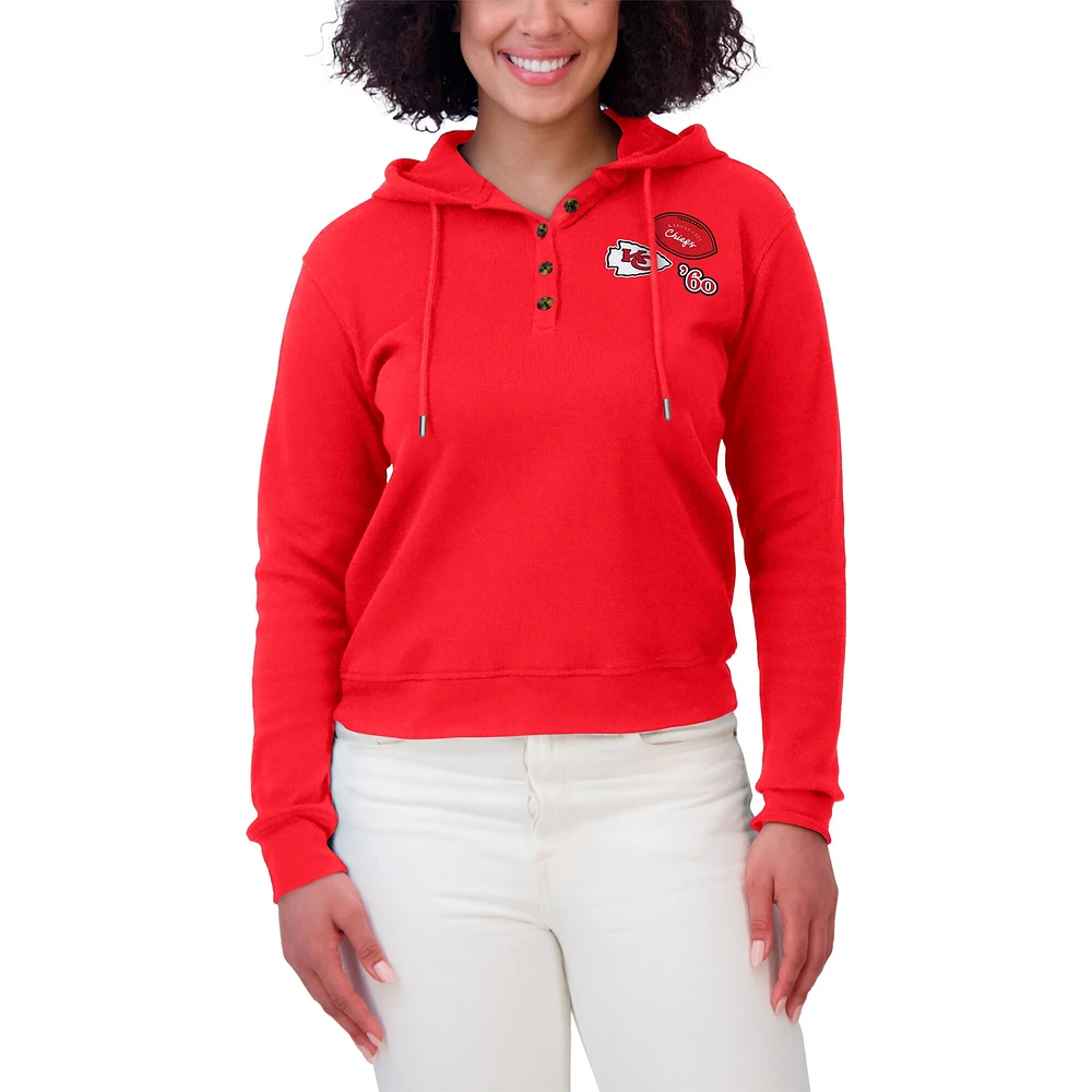 Sweat à capuche gaufré anthracite pour femme WEAR by Erin Andrews des Kansas City Chiefs