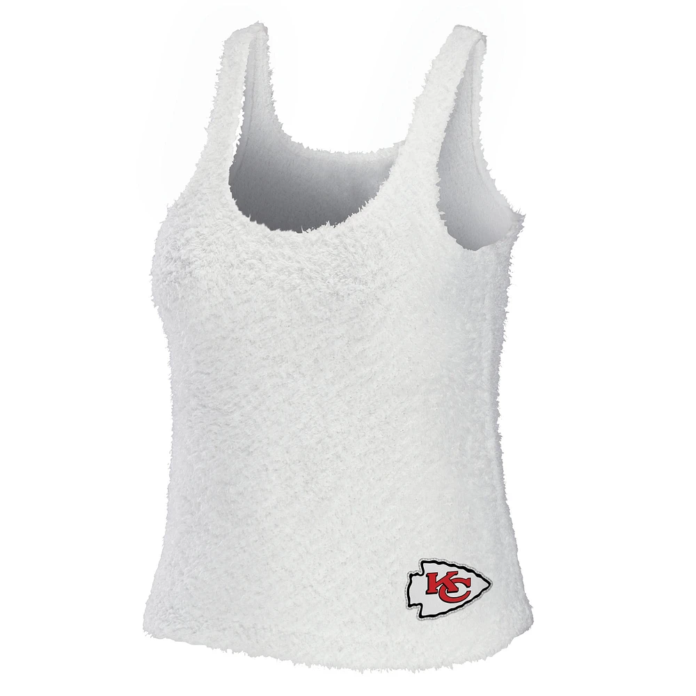 Women's WEAR by Erin Andrews Cream Kansas City Chiefs Cozy Scoop Neck Tank Top & Pants Sleep Set