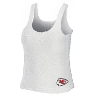 Women's WEAR by Erin Andrews Cream Kansas City Chiefs Cozy Scoop Neck Tank Top & Pants Sleep Set