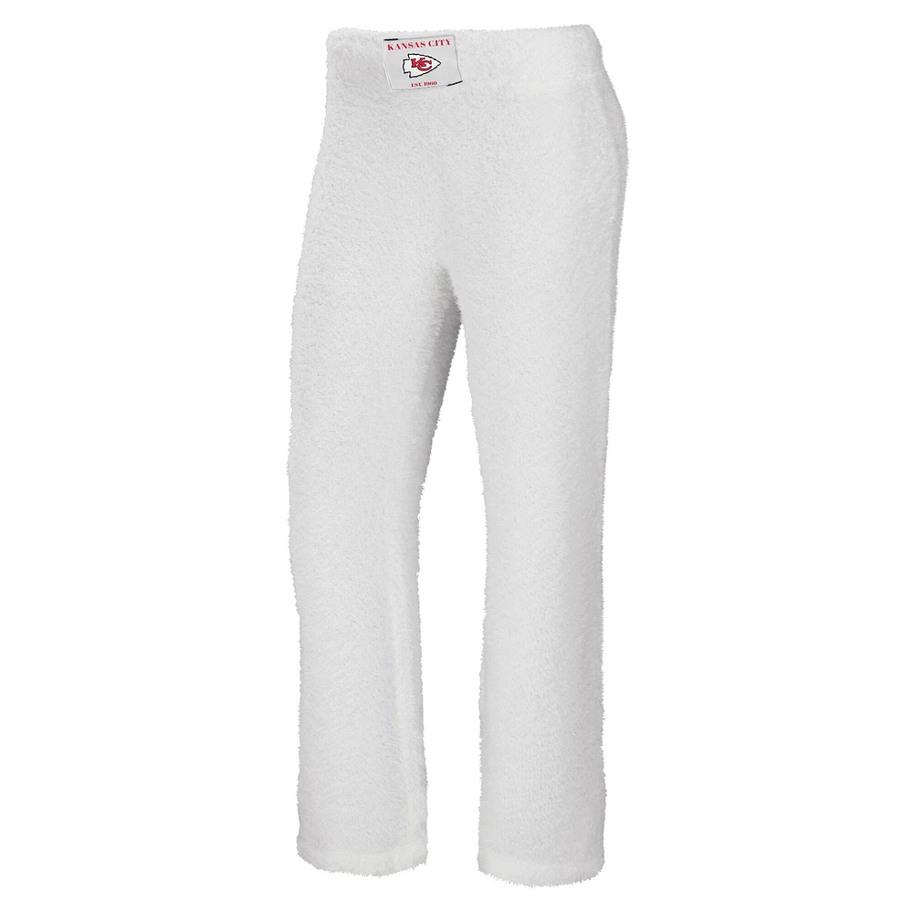 Women's WEAR by Erin Andrews Cream Kansas City Chiefs Cozy Scoop Neck Tank Top & Pants Sleep Set