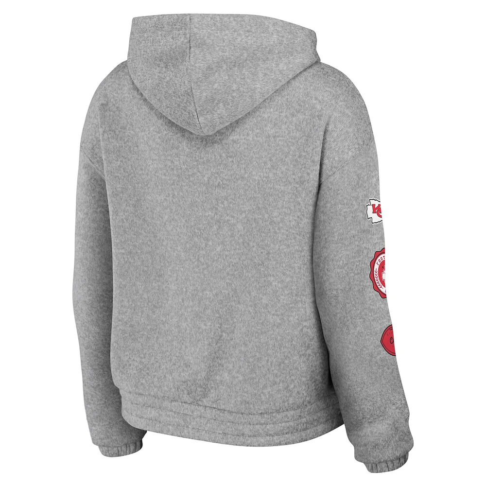 Sweat à capuche zippé pour femme WEAR by Erin Andrews Heather Gray des Kansas City Chiefs