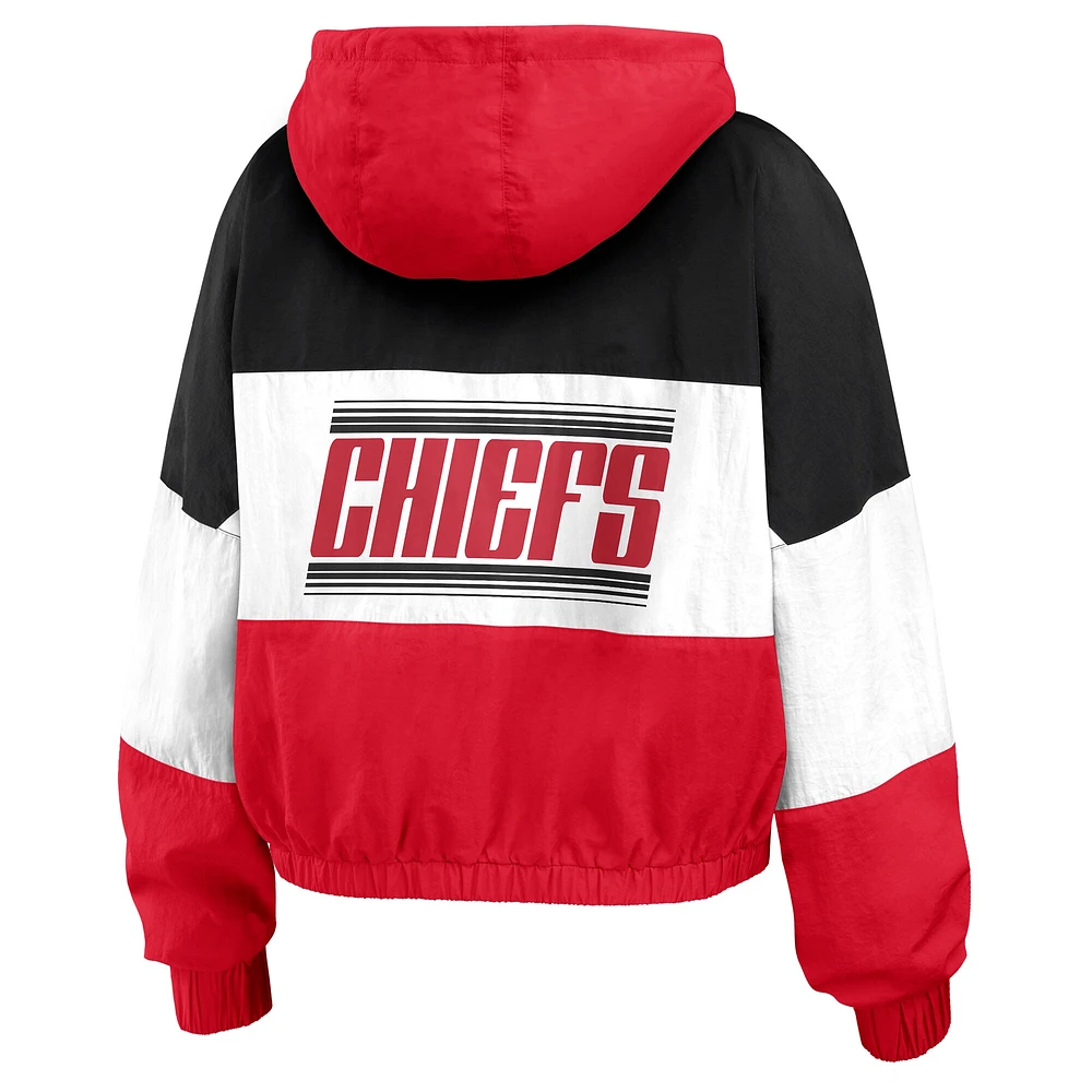 Veste coupe-vent entièrement zippée à blocs de couleurs rouge/noir Kansas City Chiefs pour femme WEAR by Erin Andrews