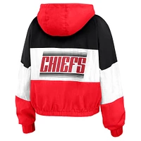 Women's WEAR by Erin Andrews Red/Black Kansas City Chiefs Plus Color Block Full-Zip Windbreaker Jacket