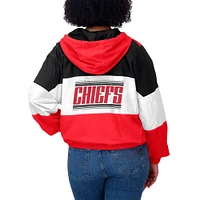 Women's WEAR by Erin Andrews Red/Black Kansas City Chiefs Plus Color Block Full-Zip Windbreaker Jacket