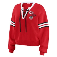 Sweat-shirt à lacets rouge pour femme WEAR by Erin Andrews des Kansas City Chiefs