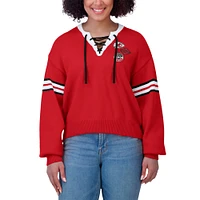 Sweat-shirt à lacets rouge pour femme WEAR by Erin Andrews des Kansas City Chiefs