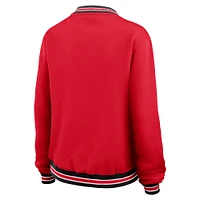 Sweat-shirt oversize à manches longues et col en V rouge Kansas City Chiefs pour femme WEAR by Erin Andrews