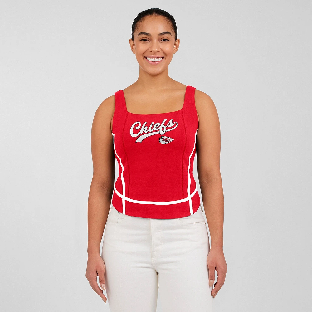 Débardeur à col carré rouge Kansas City Chiefs pour femme WEAR by Erin Andrews
