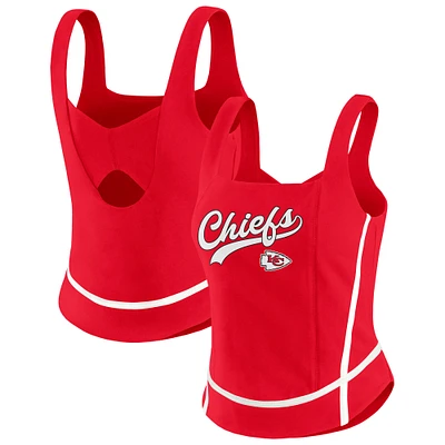 Débardeur à col carré rouge Kansas City Chiefs pour femme WEAR by Erin Andrews