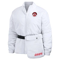 Doudoune zippée repliable blanche pour femme WEAR by Erin Andrews des Kansas City Chiefs