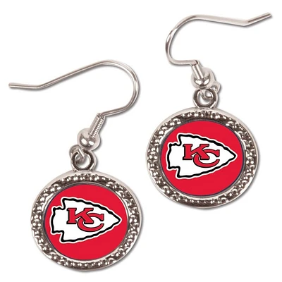 Boucles d'oreilles pendantes rondes WinCraft Kansas City Chiefs pour femmes