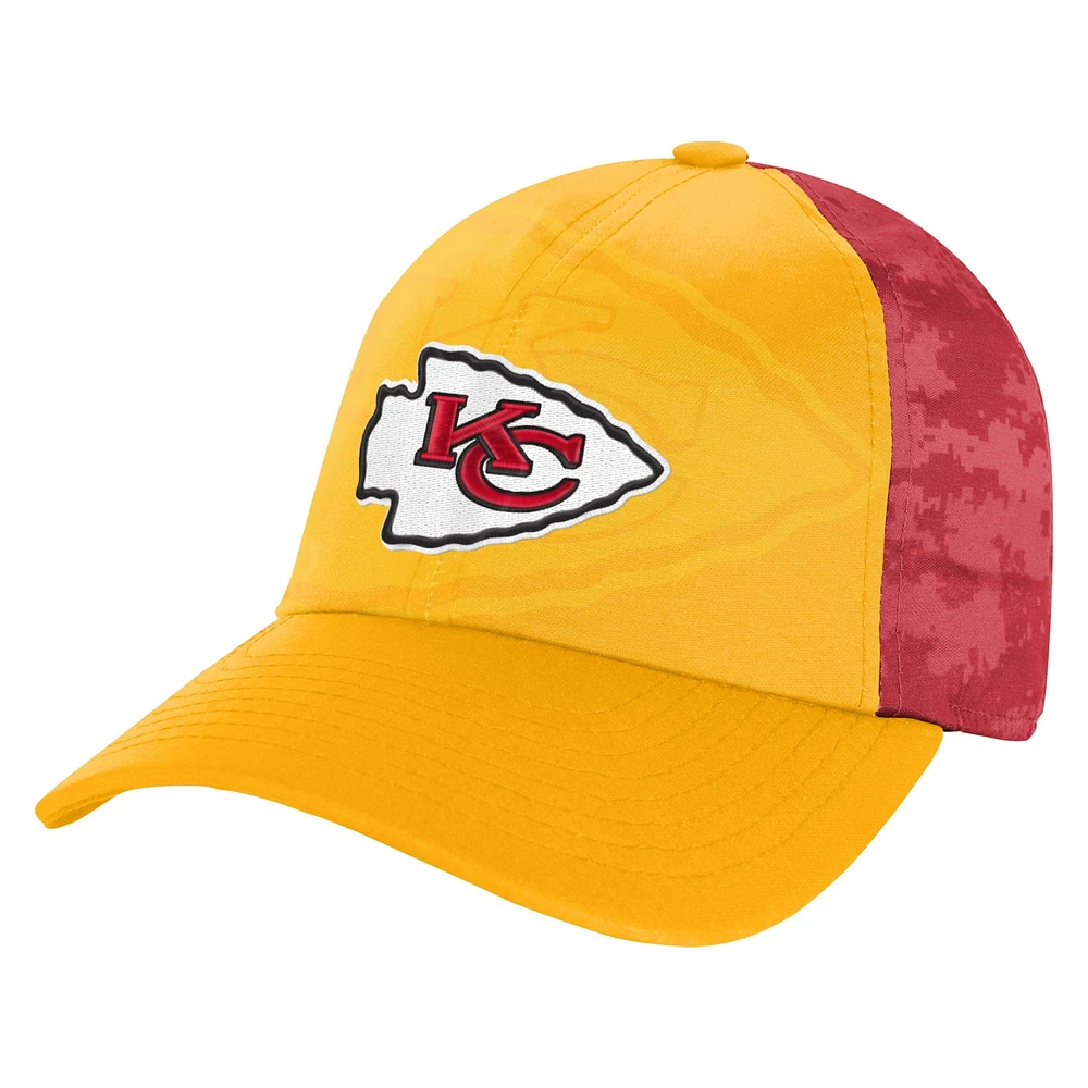 Youth Gold/Red Kansas City Chiefs Combine Two-Tone Adjustable Hat