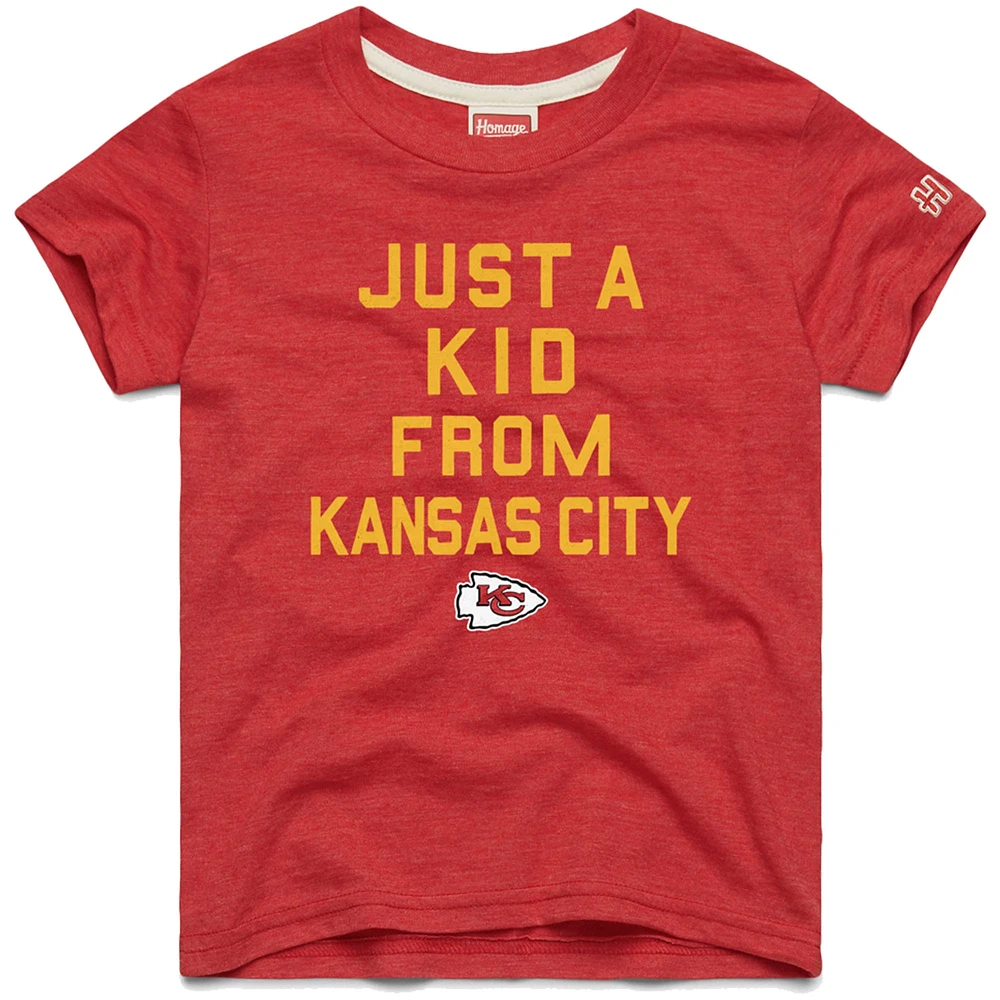 T-shirt rouge a trois mélanges Just Kid des Kansas City Chiefs pour jeunes