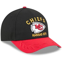 Youth New Era Black/Red Kansas City Chiefs 2025 NFL Draft 9FORTY A-Frame M-Crown Adjustable Hat
