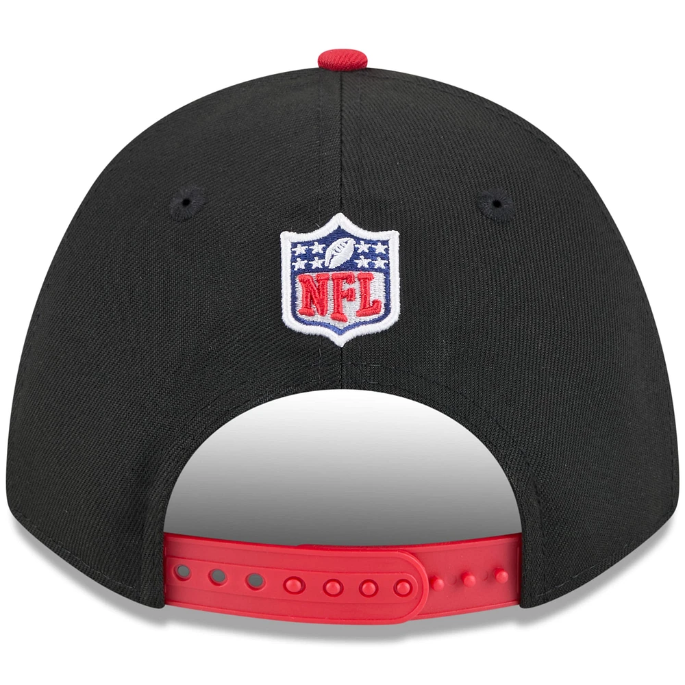 Youth New Era Black/Red Kansas City Chiefs 2025 NFL Draft 9FORTY A-Frame M-Crown Adjustable Hat