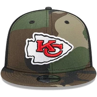 Youth New Era Camo Kansas City Chiefs  Main Trucker 9FIFTY Snapback Hat