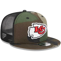 Youth New Era Camo Kansas City Chiefs  Main Trucker 9FIFTY Snapback Hat