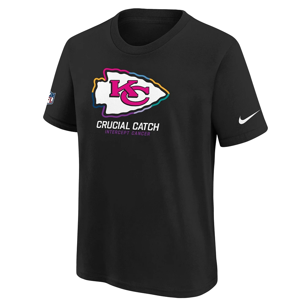 T-shirt Nike noir pour jeunes Kansas City Chiefs NFL Crucial Catch 2024