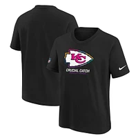 T-shirt Nike noir pour jeunes Kansas City Chiefs NFL Crucial Catch 2024