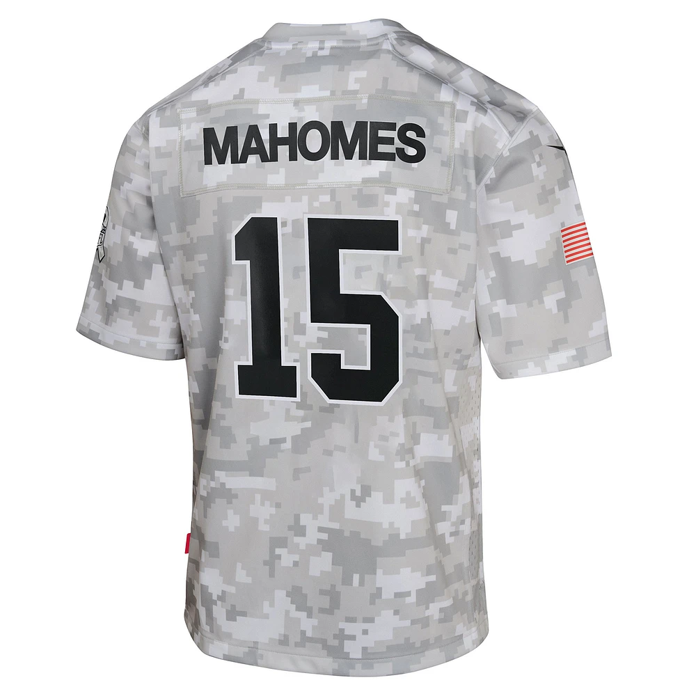 Maillot Nike Patrick Mahomes Arctic Camo Kansas City Chiefs 2024 Salute to Service Game pour jeune