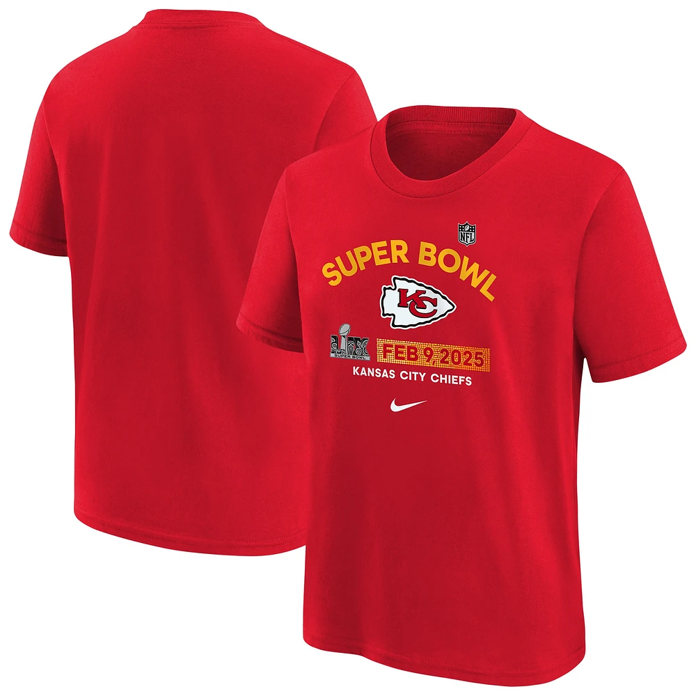 Youth Nike Red Kansas City Chiefs Super Bowl LIX Authentic T-Shirt