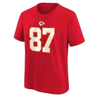 T-shirt Nike Travis Kelce pour jeune, rouge, nom et numéro du joueur des Chiefs de Kansas City