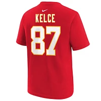 Youth Nike Travis Kelce Red Kansas City Chiefs Super Bowl LIX Player Name & Number T-Shirt