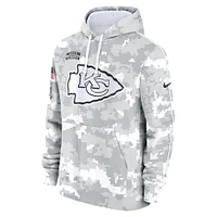 Sweat à capuche Nike Salute To Service 2024 Kansas City Chiefs blanc/gris pour jeune