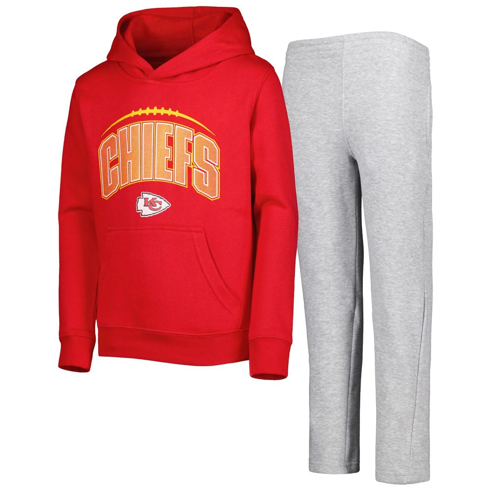 Outerstuff Youth Red/Heather Gray Kansas City Chiefs Play by Pullover Hoodie & Pants Set Size: Medium