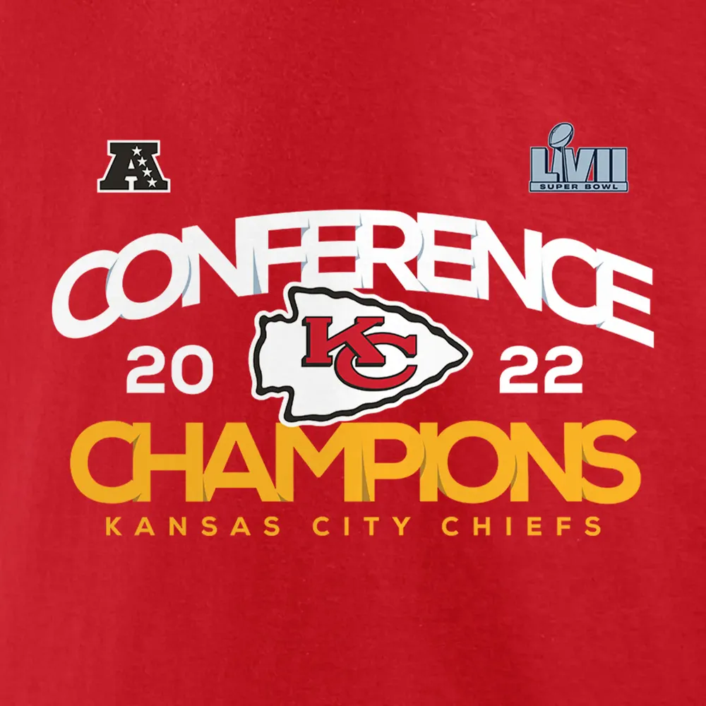 Chiefs 2022 AFC Champions Apparel, Kansas City Chiefs Super Bowl LVII  Shirts, Hats