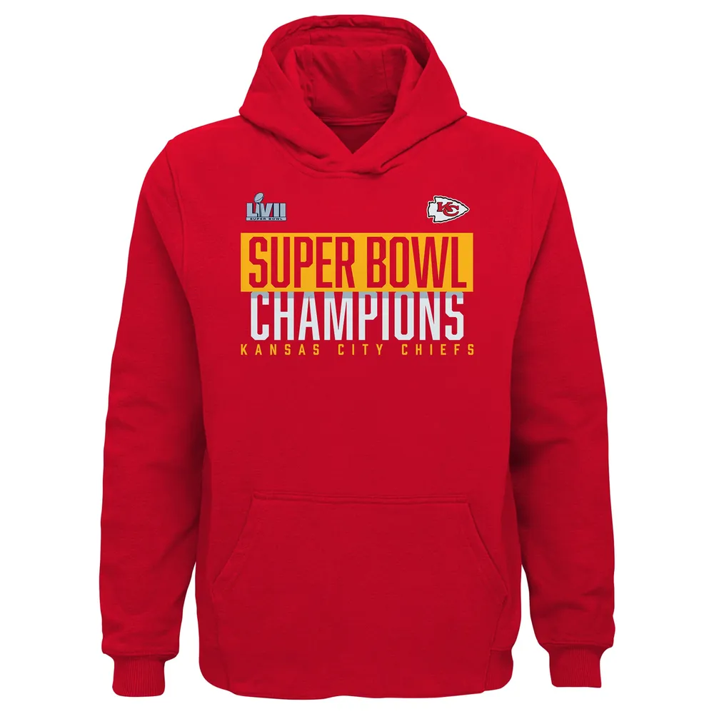 Youth Nike Heather Gray Kansas City Chiefs Super Bowl LVII Champions Parade  Pullover Hoodie